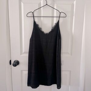 Nordstrom BP. Black Slip Dress with Lace Detail